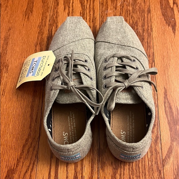 TOMS Cordones Sneakers Grey Hemp Women’s Size 8 - Picture 4 of 4